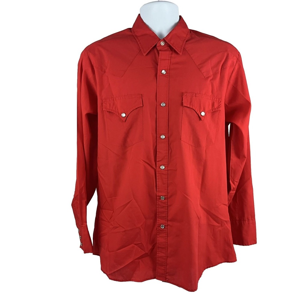 Rio Grande Vintage Rodeo Cowboy Western Shirt Large Pearl Snap Rancher‎ USA Made